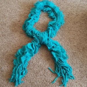 Teal Ruffle Scarf